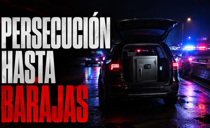 Composición gráfica sobre una persecución policial hasta Barajas