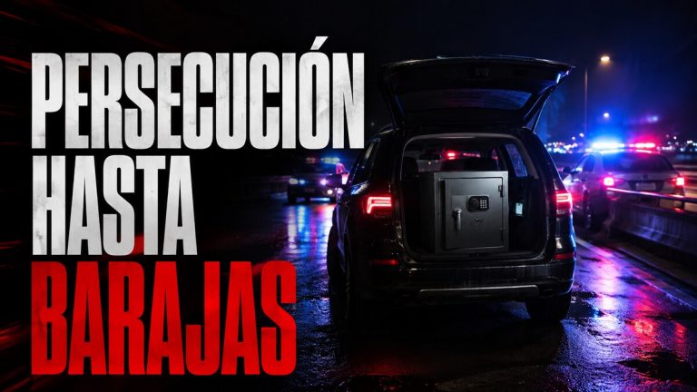 Composición gráfica sobre una persecución policial hasta Barajas