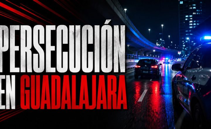 Composición gráfica sobre una persecución policial en Guadalajara