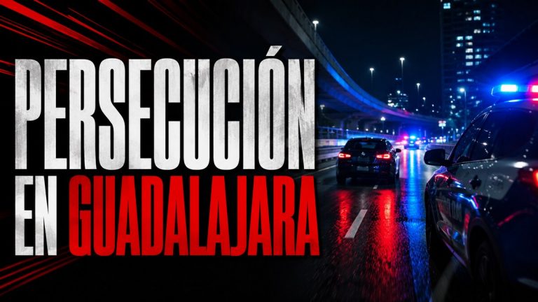 Composición gráfica sobre una persecución policial en Guadalajara