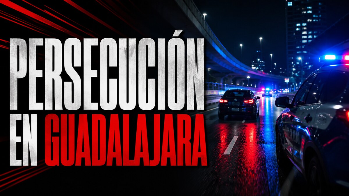 Composición gráfica sobre una persecución policial en Guadalajara