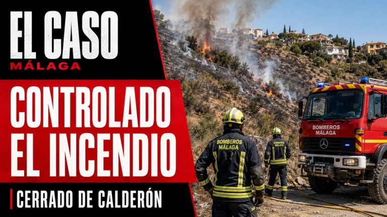 Portada editorial de El Caso Málaga sobre el incendio de matorral controlado por los bomberos en Cerrado de Calderón