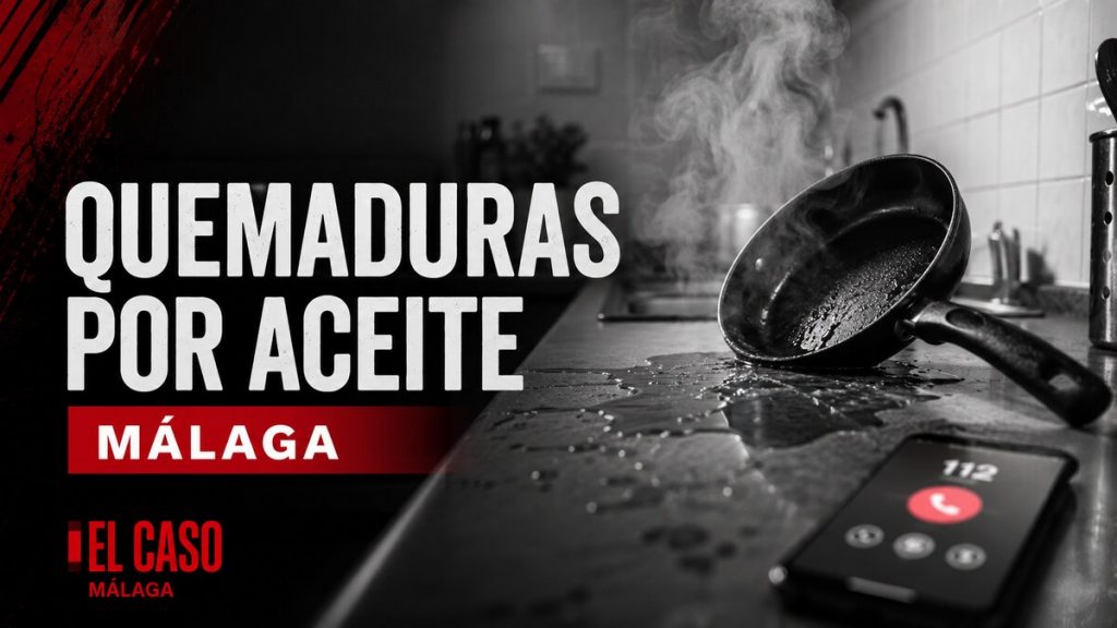 Portada editorial sobre un accidente doméstico con aceite hirviendo en Málaga