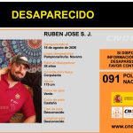 Cartel de búsqueda de Rubén José S. J., desaparecido en Pamplona