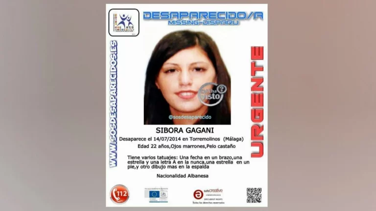 Cartel real de búsqueda de Sibora Gagani, desaparecida en Torremolinos