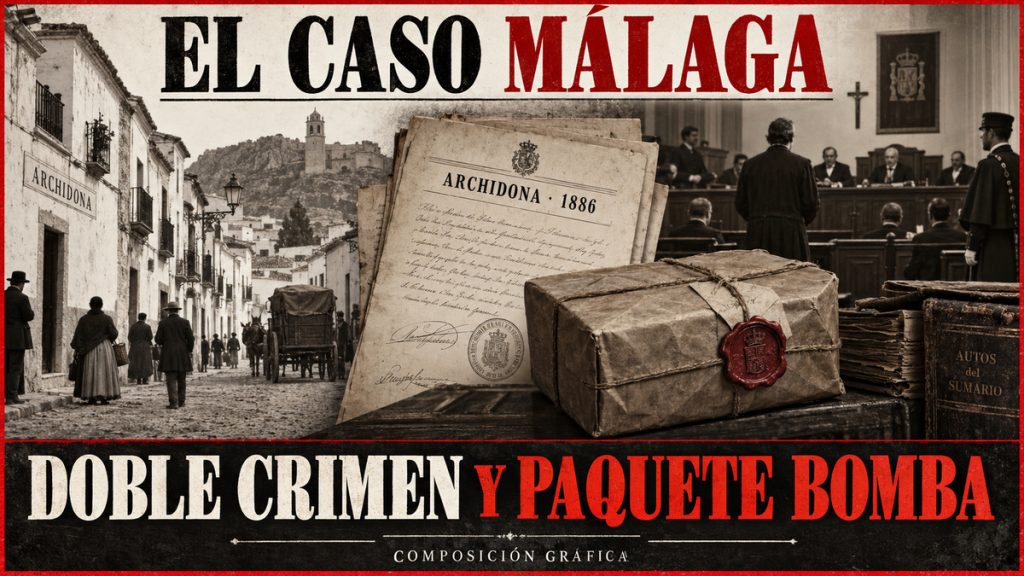 Portada editorial del doble crimen y el paquete bomba de Archidona de 1886