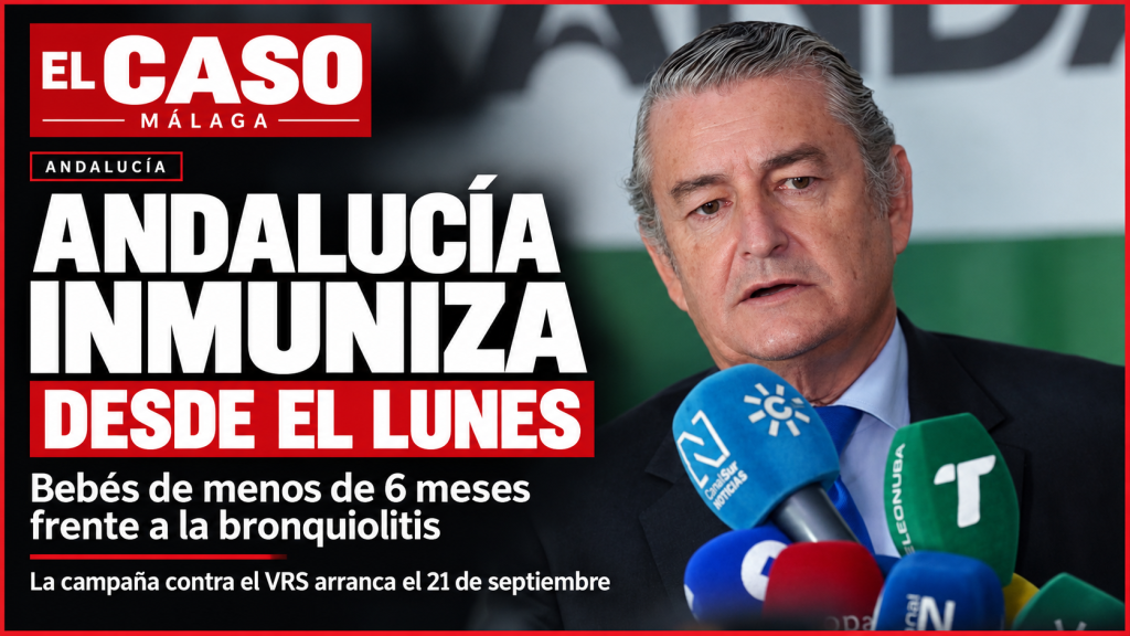 Portada de El Caso Málaga sobre la campaña de inmunización frente al VRS y la bronquiolitis en bebés de Andalucía
