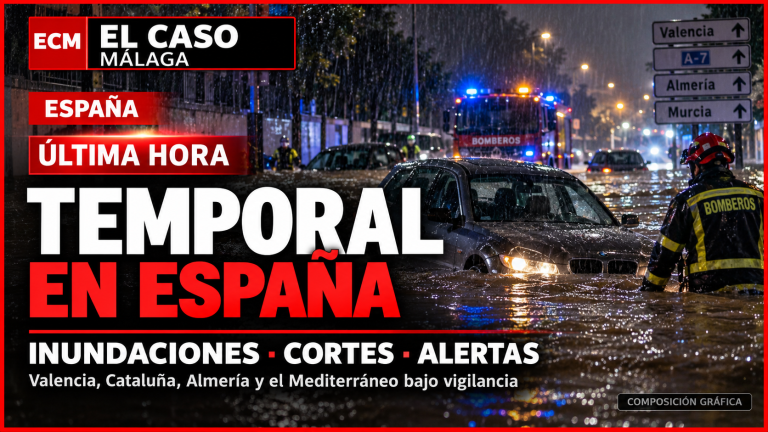 Portada El Caso Málaga sobre el temporal en España con inundaciones, rescates y carreteras cortadas