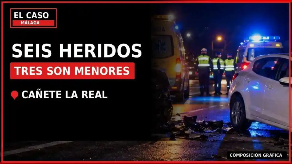 Seis heridos, tres menores, en un accidente en Cañete la Real