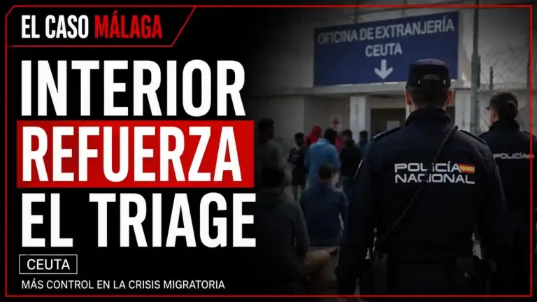 Portada corporativa de El Caso Málaga sobre el refuerzo policial del triaje en el CATE de Ceuta