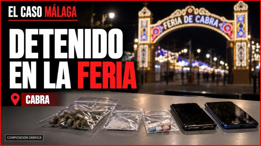 Portada editorial sobre una detención por drogas en la Feria Real de Cabra
