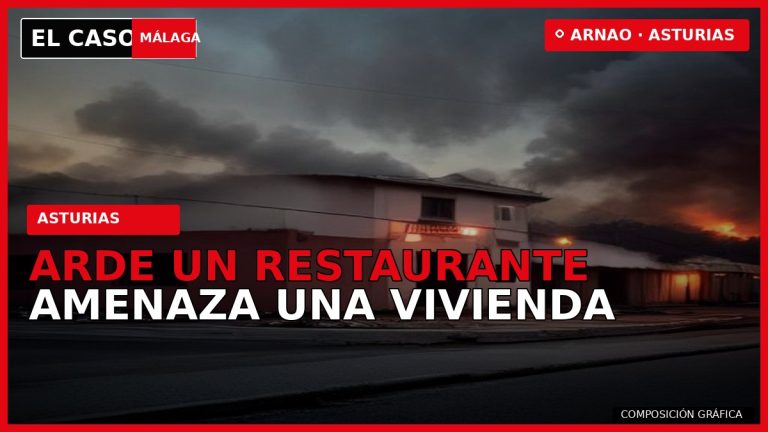 ARDE UN RESTAURANTE Y AMENAZA UNA VIVIENDA en Arnao — composición gráfica de El Caso Málaga
