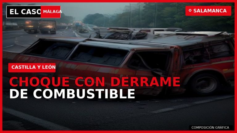 CHOQUE CON DERRAME DE COMBUSTIBLE en Salamanca — composición gráfica de El Caso Málaga