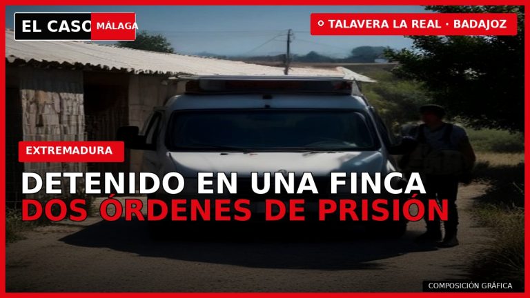 DETENIDO EN UNA FINCA, DOS ÓRDENES DE PRISIÓN — composición gráfica de El Caso Málaga
