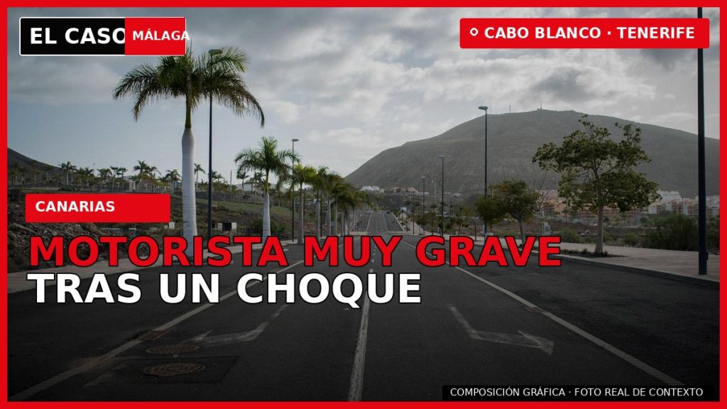 Portada de El Caso Málaga sobre un motorista muy grave tras un choque en Cabo Blanco, Tenerife