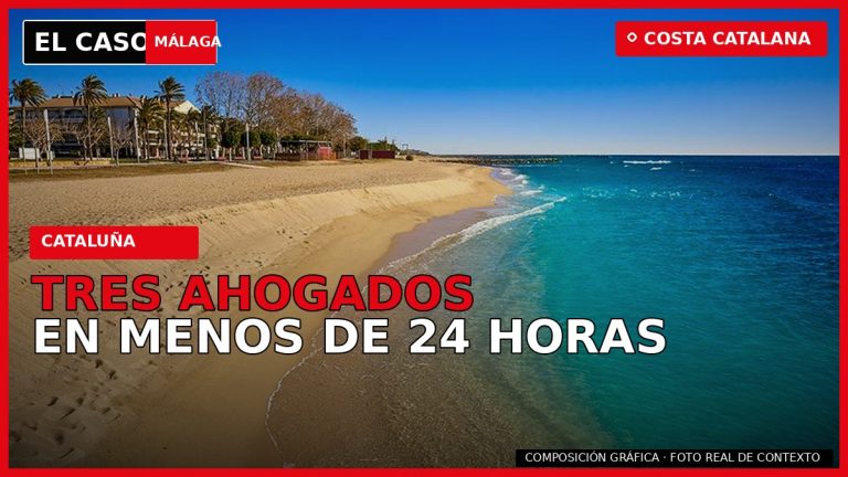 TRES AHOGADOS EN MENOS DE 24 HORAS en la costa catalana — composición gráfica de El Caso Málaga