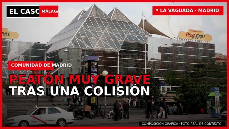 PEATÓN MUY GRAVE TRAS UNA COLISIÓN junto a La Vaguada — composición gráfica de El Caso Málaga