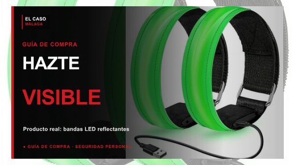 Portada El Caso Málaga para bandas reflectantes y luces de seguridad con un producto LED real