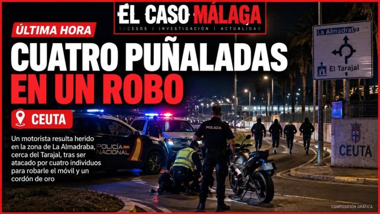 Portada de El Caso Málaga sobre el apuñalamiento de un motorista durante un robo en La Almadraba de Ceuta
