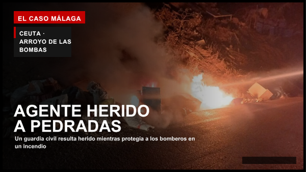 Portada de El Caso Málaga sobre un guardia civil herido a pedradas durante un incendio en Ceuta