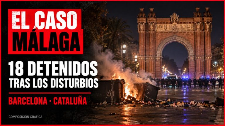 Portada EL CASO MÁLAGA sobre 18 detenidos tras disturbios de la Diada en Barcelona