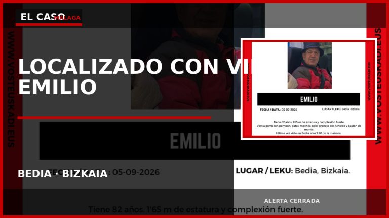 Emilio localizado con vida tras desaparecer en Bedia, Bizkaia