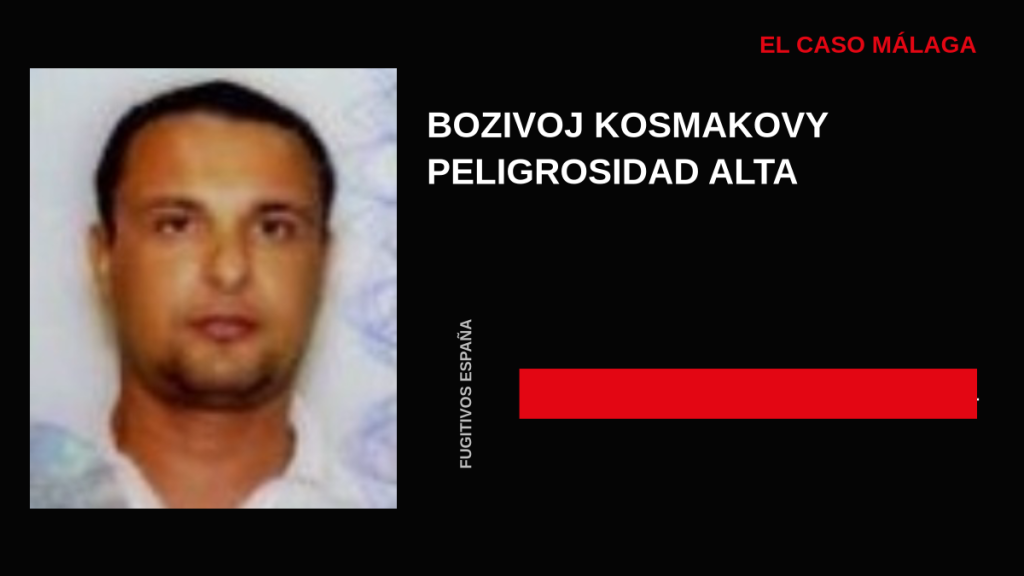 Portada de El Caso Málaga: Bozivoj Kosmakovy — peligrosidad alta y búsqueda internacional