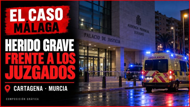 Portada EL CASO MÁLAGA sobre un herido grave frente a los juzgados de Cartagena