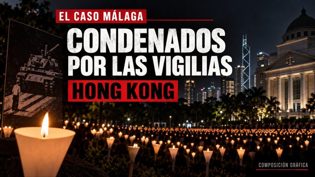 Portada ECM: Hong Kong condena a organizadores de vigilias de Tiananmén. Composición gráfica.