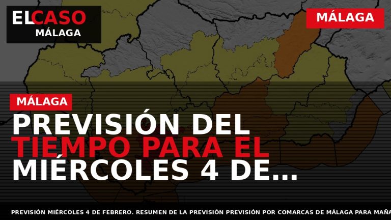 Portada El Caso Málaga: PREVISIÓN DEL TIEMPO PARA EL MIÉRCOLES 4 DE FEBRERO, POR IVÁN — MÁLAGA