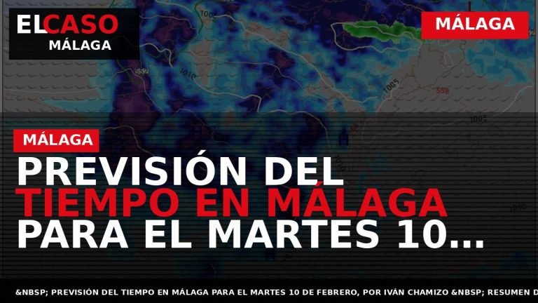 Portada El Caso Málaga: PREVISIÓN DEL TIEMPO EN MÁLAGA PARA EL MARTES 10 DE FEBRERO — MÁLAGA