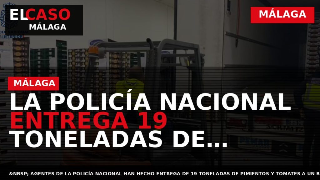 Portada El Caso Málaga: LA POLICÍA NACIONAL ENTREGA 19 TONELADAS DE PIMIENTOS Y TOMATES A — MÁLAGA