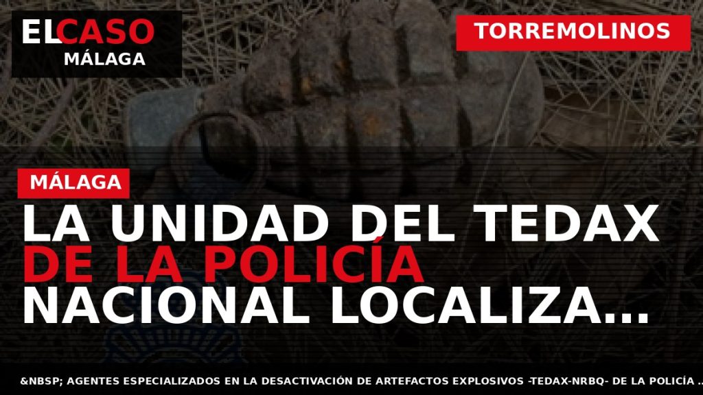Portada El Caso Málaga: LA UNIDAD DEL TEDAX DE LA POLICÍA NACIONAL LOCALIZA TRES ARTEFACTOS — TORREMOLINOS