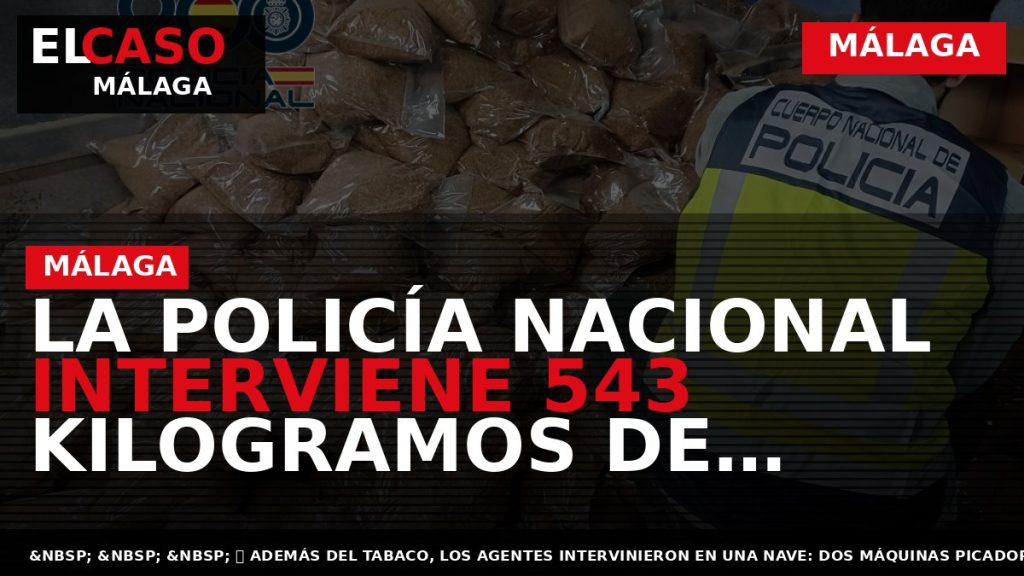 Portada El Caso Málaga: LA POLICÍA NACIONAL INTERVIENE 543 KILOGRAMOS DE PICADURA DE TABACO ILEGAL — MÁLAGA