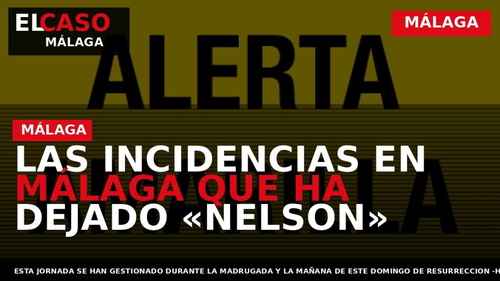Portada El Caso Málaga: LAS INCIDENCIAS EN MÁLAGA QUE HA DEJADO «NELSON» — MÁLAGA