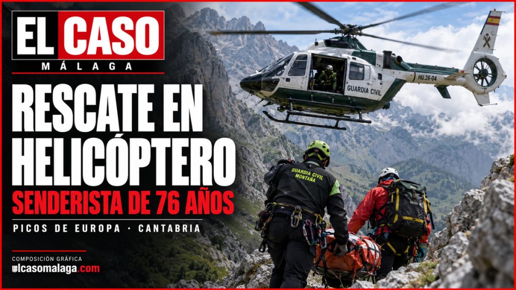 Portada editorial de El Caso Málaga sobre el rescate en helicóptero de un senderista en Picos de Europa