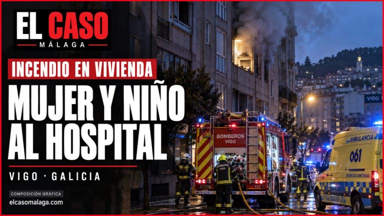 Portada editorial de El Caso Málaga sobre el incendio de una vivienda en Vigo con una mujer y un niño hospitalizados
