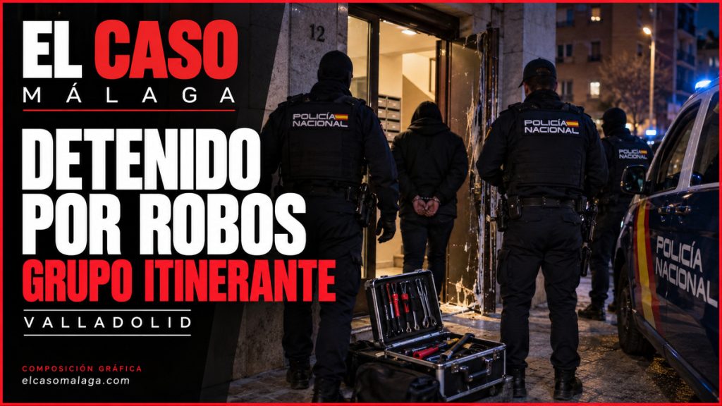 Portada editorial de El Caso Málaga sobre un detenido de un grupo itinerante de robos en viviendas de Valladolid