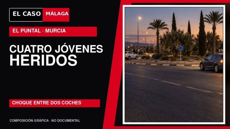 Portada de El Caso Málaga sobre cuatro jóvenes heridos en un choque entre dos coches en El Puntal, Murcia