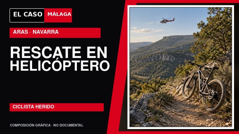 Portada de El Caso Málaga sobre el rescate en helicóptero de un ciclista herido en Aras, Navarra