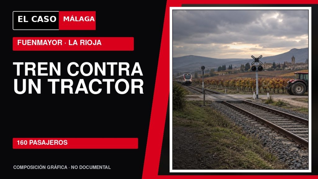 Portada de El Caso Málaga sobre el choque de un tren con un tractor en Fuenmayor, La Rioja