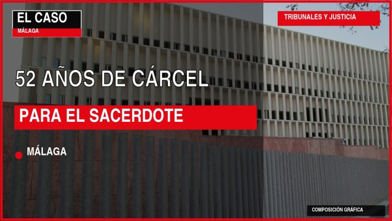 Portada editorial de El Caso Málaga: 52 AÑOS DE CÁRCEL / PARA EL SACERDOTE — MÁLAGA