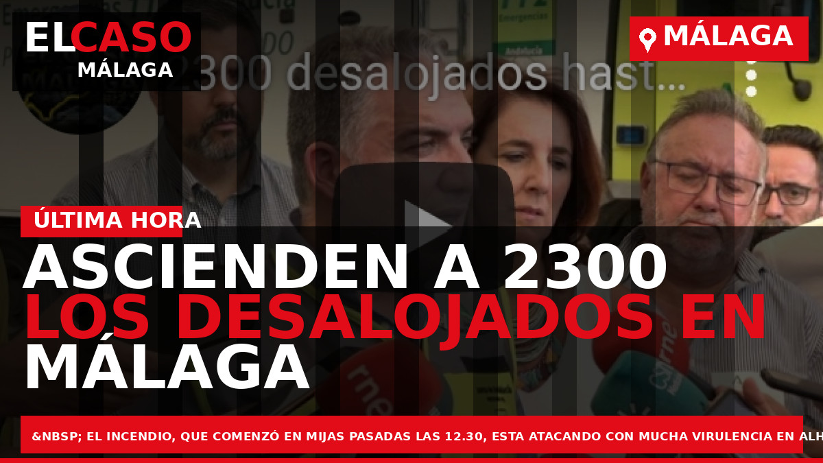 Ascienden a 2300 los desalojados en Málaga