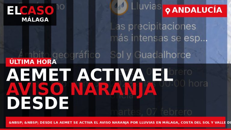Portada El Caso Málaga: AEMET ACTIVA EL AVISO NARANJA DESDE ESTA NOCHE — ANDALUCÍA