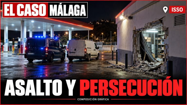 Asalto a una gasolinera de Isso y persecución policial | Composición gráfica