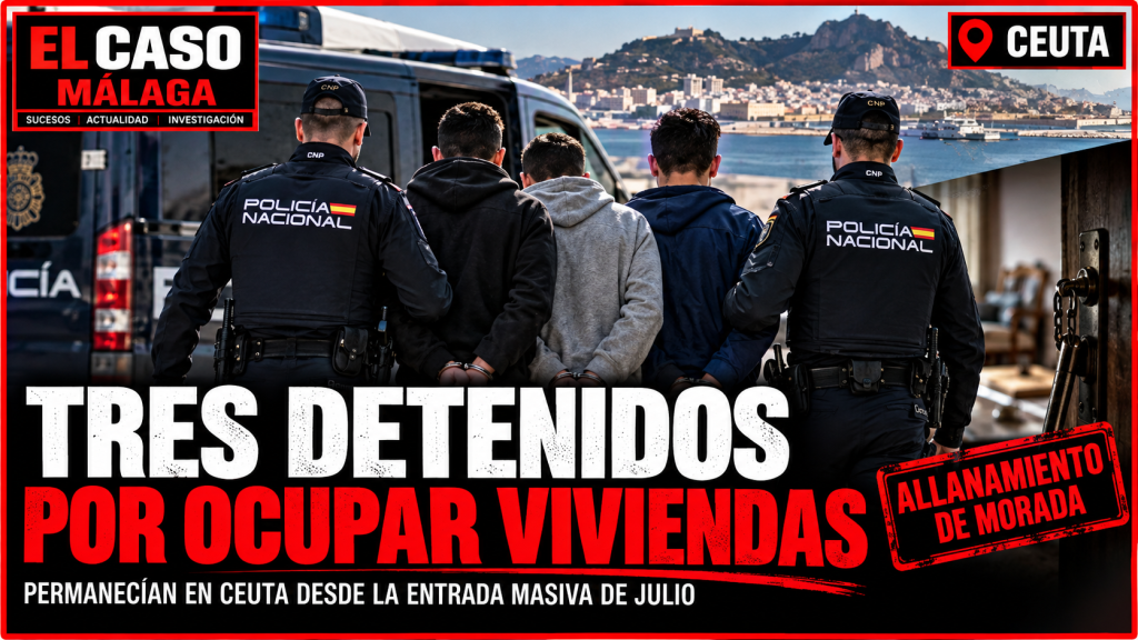 Tres detenidos por ocupar viviendas en Ceuta — portada de El Caso Málaga