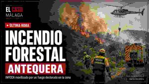 Portada de El Caso Málaga sobre un incendio forestal de última hora en Antequera