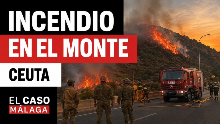 Portada de El Caso Málaga sobre el incendio en el monte de Ceuta con bomberos y militares