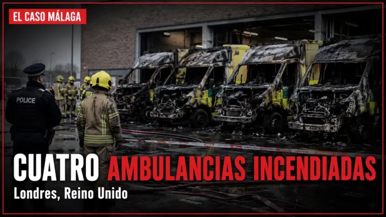 CUATRO AMBULANCIAS INCENDIADAS — Londres, Reino Unido