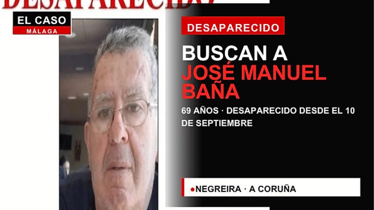 José Manuel Baña Sieira desaparecido en Negreira, A Coruña